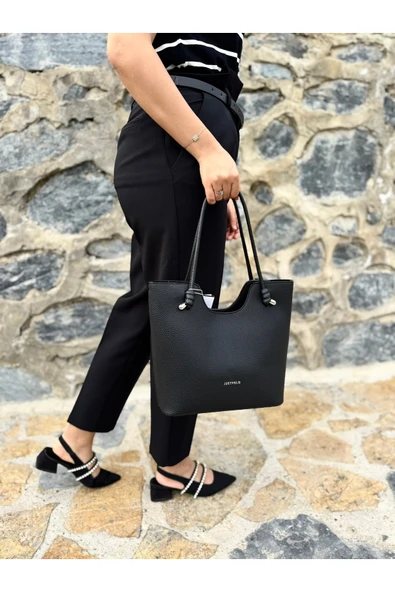 Just Polo Kadın Yeni Sezon Yumuşak Deri Lüks El Çantası Shopper ürün görseli 1