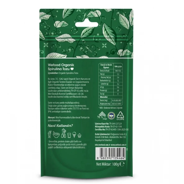 Wefood Spirulina Tozu 100 Gr - Resim 4