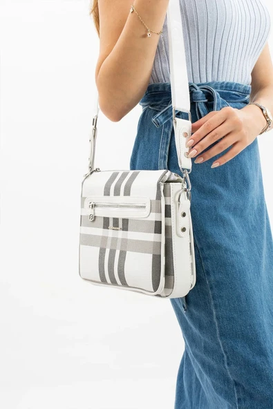 Just Polo Kadın Ekose El ve Omuz Çantası 239002MH ürün görseli 1
