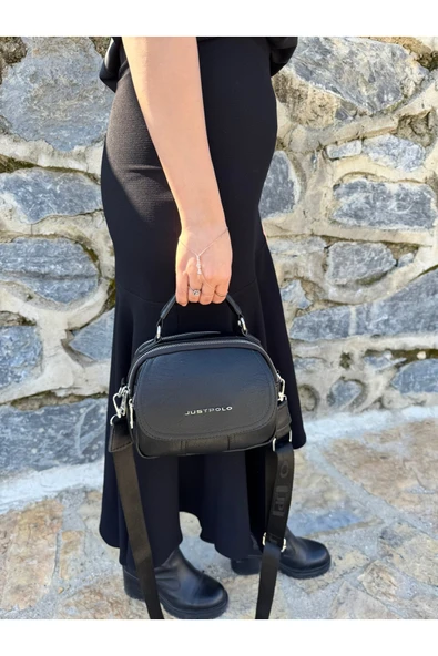 Just Polo Kadın Yeni Sezon Yumuşak Deri Şal Detaylı Ayarlanabilir Askılı Şık El Ve Omuz Çantası Shopper ürün görseli 1