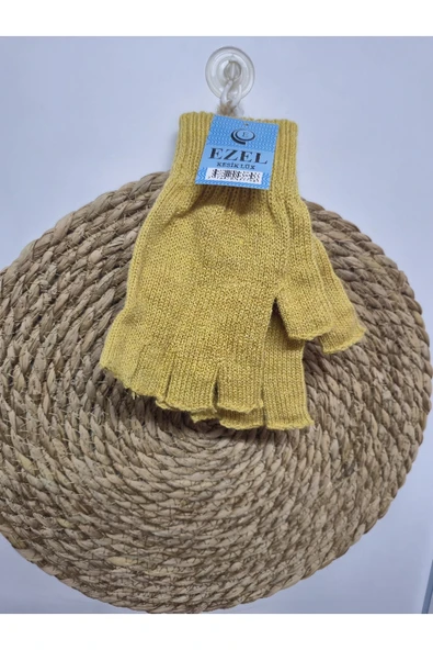 EZEL Unisex Parmaksız Kesik Yarım Parmak Kışlık Örme Triko Eldiven ürün görseli 1