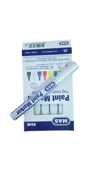 MAS PAINT MARKER DEMIRBAS KALEMI 6 LI BEYAZ 6448 ürün görseli 1