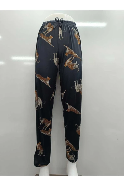 Love Fuchsia Underwear Milan Kumaş Leopar Desenli Tek Alt - Rahat esnek yumuşak dokulu Pijama Altı ürün görseli 1