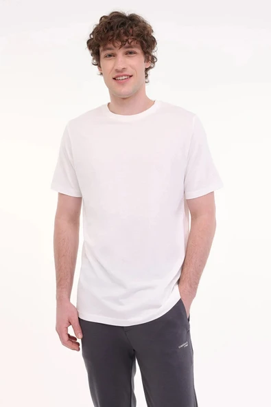 Lumberjack Ct110 0 Yaka Erkek Tshirt - Kirik Beyaz ürün görseli 1