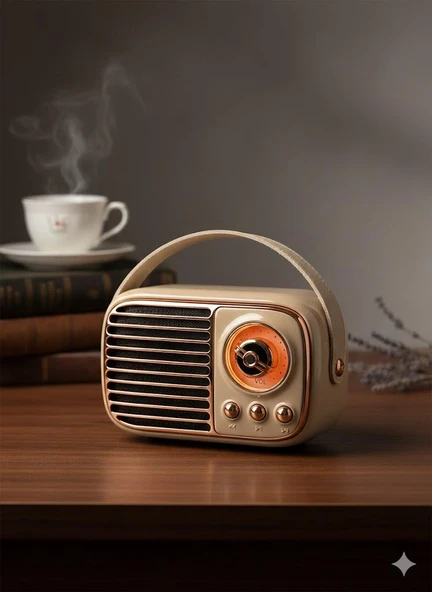 GTS-1959 Retro Bluetooth Hoparlör – Askılı Tasarım, USB & TF Kart Destekli, Taşınabilir Mini Ses Sistemi Bej ürün görseli 1