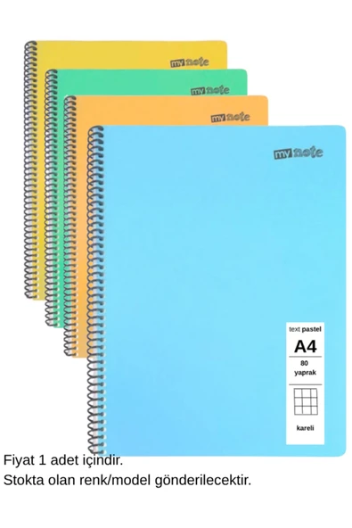 TEXT Pastel Defter A4 80 Yaprak Kareli 1 Adet ürün görseli 1