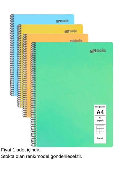 FLEX Pastel Defter A4 80 Yaprak Kareli 1 Adet ürün görseli 1