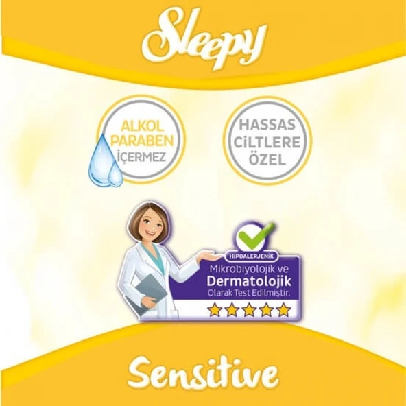 Sleepy Sensitive Islak Havlu Mendil 90 Adet - Resim 2