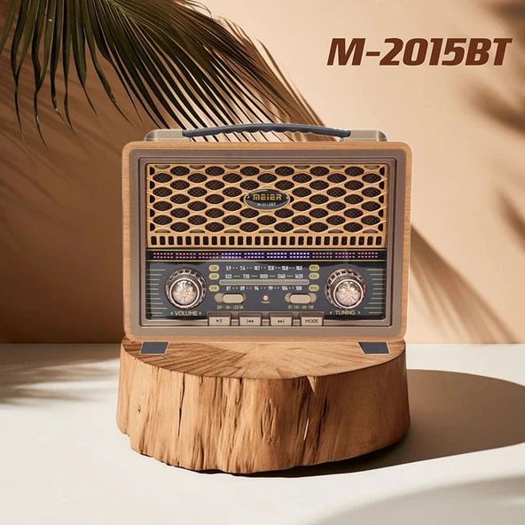 Nostaljik Radyo Görünümlü LED Işıklı Bluetooth,Hafıza Kartı,Usb Bellek,Aux Ve Radyo Destekli Hoparlör ürün görseli 1