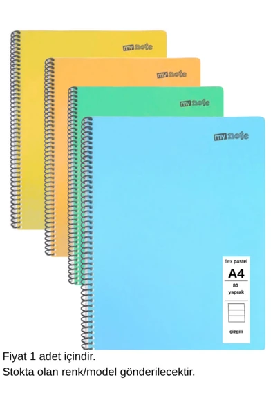 FLEX Pastel Defter A4 80 Yaprak Çizgili 1 Adet ürün görseli 1