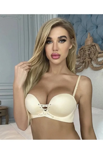 UMT Underwear Dolgulu El Destekli Lazer Kesim Göğüs Dekoltesi İpli Ayarlanabilen Double Push Up Sütyen ürün görseli 1