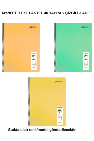TEXT PASTEL DEFTER A4 40 YAPRAK ÇİZGİLİ 3 ADET ürün görseli 1