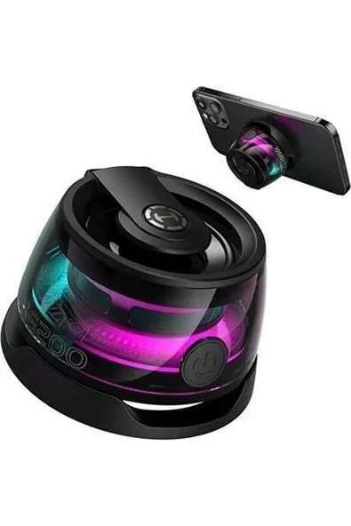G200 Cepini Mıknatıslı Bluetooth Speaker  iPhone android Telefon standı  5W Mini RGB Siyah ürün görseli 1