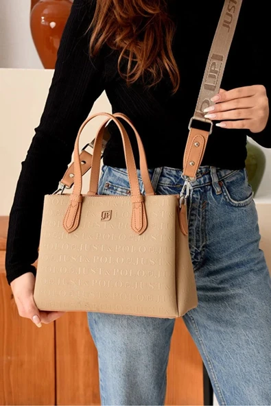 Just Polo Kadın Günlük Kullanıma Uygun Ayarlanabilir Askılı Lüks El Ve Omuz Çantası Shoulder Bag Shopper ürün görseli 1