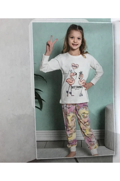 Tarık Kız Çocuk Uzun Kol Pijama Takım 2279 ürün görseli 1