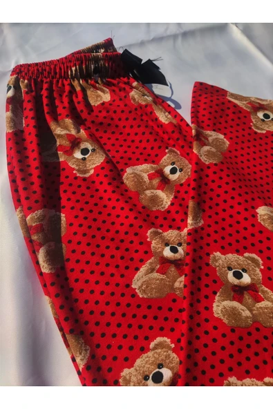 nilday butik Teddy Bear Desenli Süet Pijama - Yumuşak Dokulu - Ayı Desenli ürün görseli 1