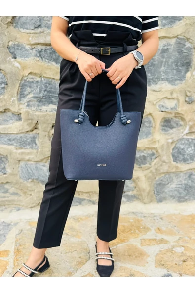 Just Polo Günlük Kombinlere Uygun Kadın Yeni Sezon Yumuşak Deri Lüks El Çantası Shopper ürün görseli 1