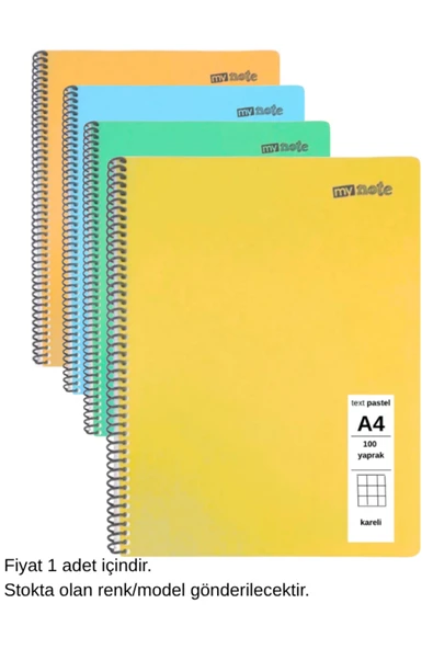 TEXT Pastel Defter A4 100 Yaprak Kareli 1 Adet ürün görseli 1