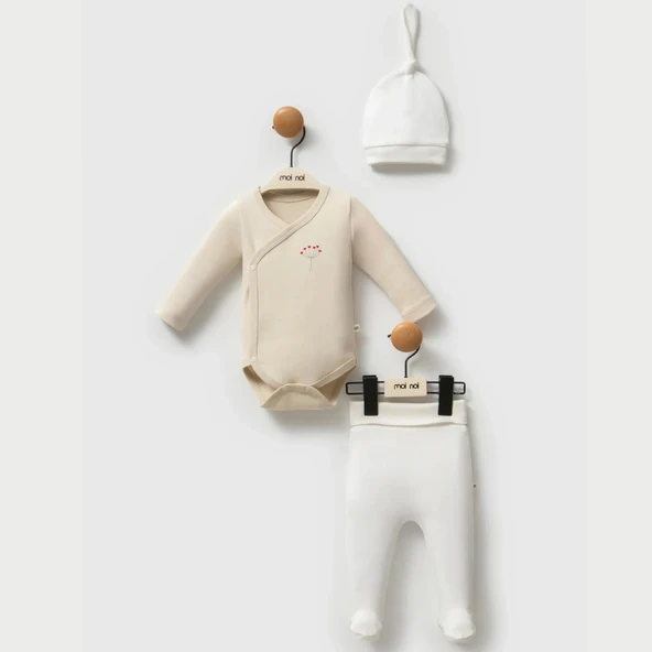 Moi Noi Kokina Şapka Body Pantolon Takım Mnb5333 Bej ürün görseli 1