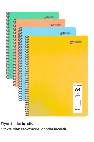 FLEX Pastel Defter A4 40 Yaprak Çizgili 1 Adet ürün görseli 1
