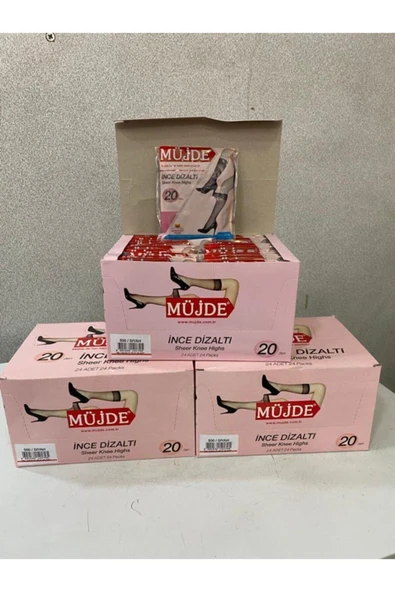 Müjde Ince Diz Altı Çorap 24'lü 500 Siyah ürün görseli 1