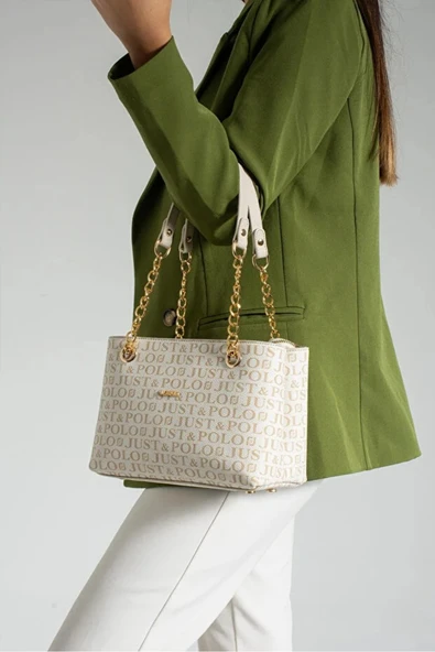 Just Polo Günlük Kombinlere Uygun Kadın Baskılı Uzun Ayarlanabilir Askılı Şık El Ve Omuz Çantası Shoulder Bag ürün görseli 1