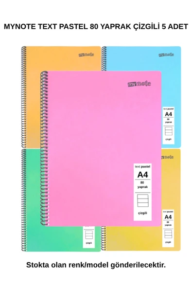 TEXT PASTEL DEFTER A4 80 YAPRAK ÇİZGİLİ 5 ADET ürün görseli 1