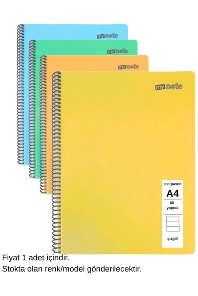 TEXT PASTEL DEFTER A4 60 YAPRAK ÇİZGİLİ 1 ADET ürün görseli 1