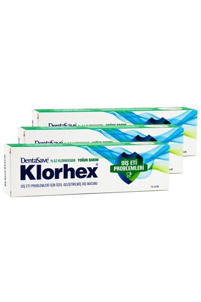 Klorhex %0,2 Yoğun Bakım ve Diş Eti Problemleri İçin Diş Macunu 75 ml 3 Adet ürün görseli 1