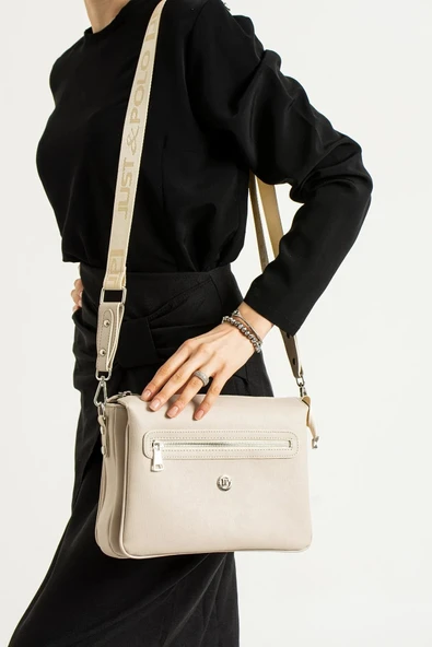 Just Polo Orijinal Kadın Krem Lüks Ayarlanabilir Askılı Omuz Çantası Shoulder Bag 235014MH ürün görseli 1
