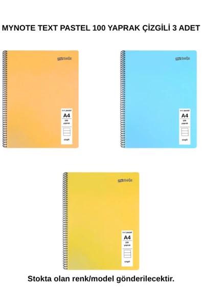 TEXT PASTEL DEFTER A4 100 Yaprak ÇİZGİLİ 3 Adet ürün görseli 1