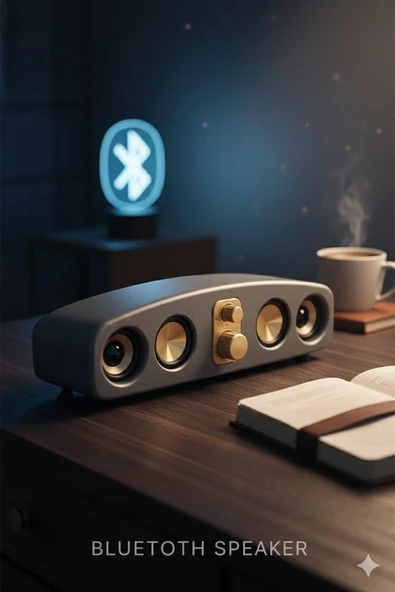E-3403 10W Bluetooth Hoparlör | USB TF Kart AUX Destekli | Type-C Şarjlı Taşınabilir Speaker Gri ürün görseli 1