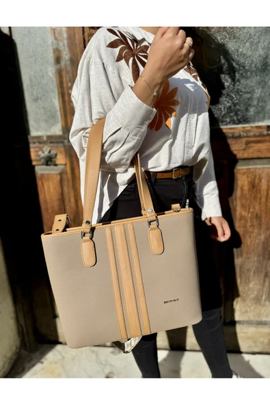 Just Polo Kadın Yeni Sezon Büyük Boy 3 Bölmeli Lüks El Ve Omuz Çantası Shoulder Bag ürün görseli 1