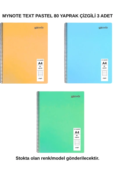 TEXT PASTEL DEFTER A4 80 YAPRAK ÇİZGİLİ 3 ADET ürün görseli 1