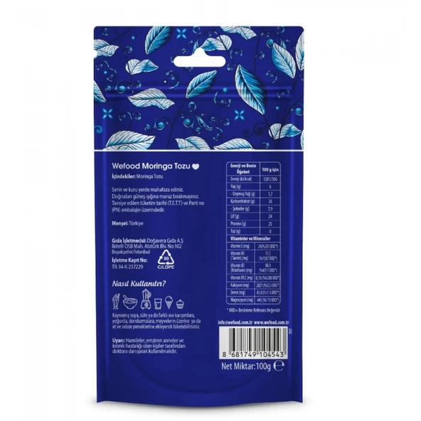 Wefood Moringa Tozu 100 Gr - Resim 3