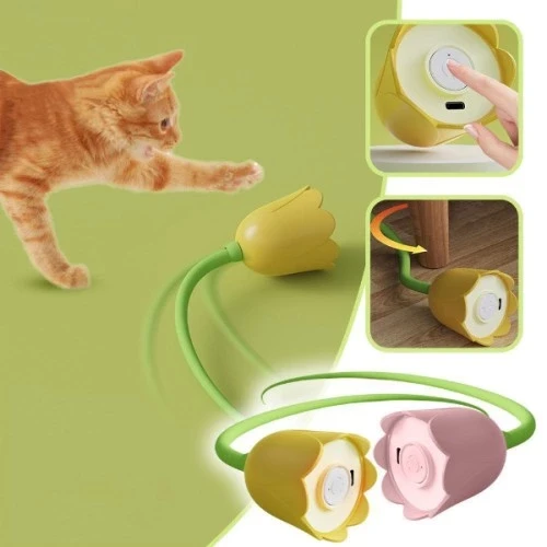 Hareketli Çiçek Kedi Oyuncağı ürün görseli 1