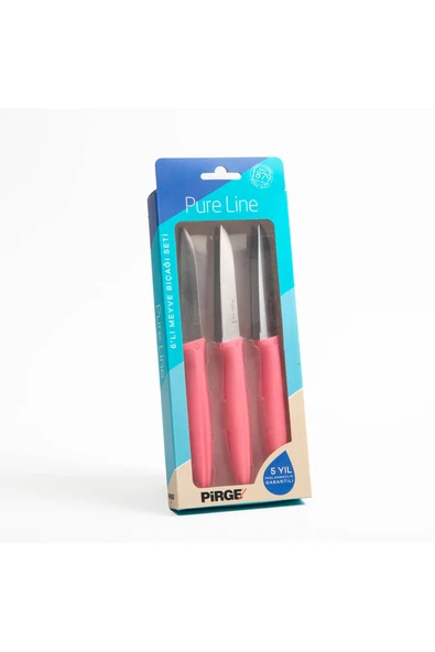 PİRGE Pure Line Pembe Meyve Bıçağı Seti 9 cm (6'lı) ürün görseli 1