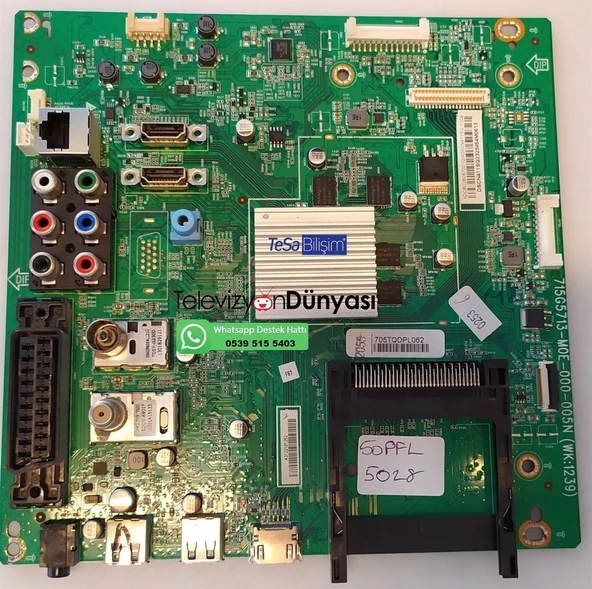 PHILIPS 50PFL5028 ANAKART, 715G5713-M0E-000-005N (WK:1239), 705TQDPL062 ürün görseli 1