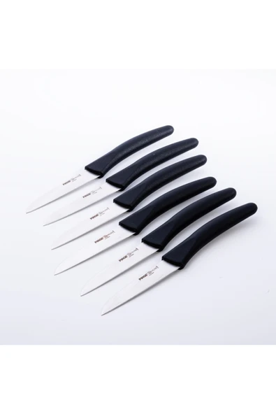 Pirge Deluxe 6 Parça Meyve Bıçağı Seti - Siyah - 9 cm ürün görseli 1