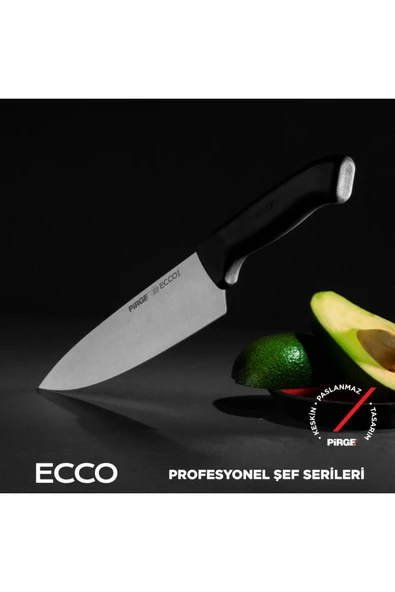 PİRGE Ecco Çantalı 3'lü Bıçağı Seti Siyah - Resim 8