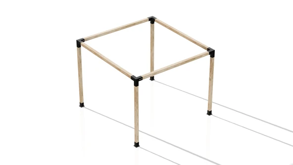 iAhşap Pergola Braket Seti 4 Ana Direkli Üstü Açık Eğimli Pergola Braket Seti | Ebat-2.4 x 2.4 Metre (Yükseklik 250 Cm) ürün görseli 1