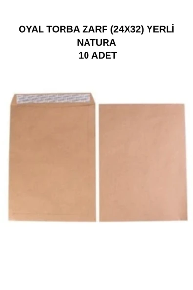 Torba Zarf 24x32 Yerli Natura 10 Adet – Doğal ve Dayanıklı Evrak Zarfı ürün görseli 1