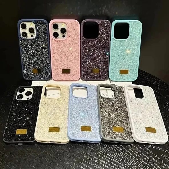 İphone 12 İle Uyumlu İnce Parlak Taşlı Premium Sw Telefon Kılıfı ürün görseli 1