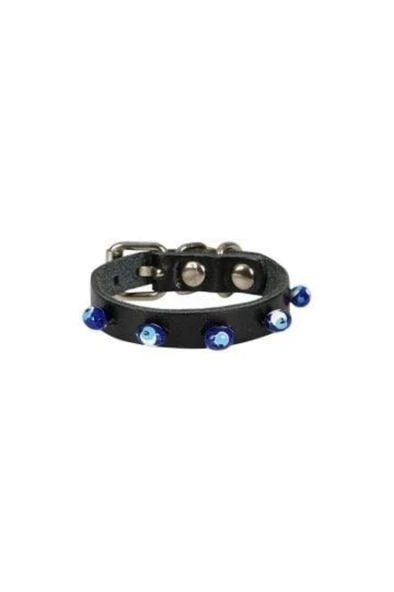 Cattie Gerçek Deriden El Yapımı Boncuklu Kedi Boyun Tasması 1,2x25-29cm - Black ürün görseli 1