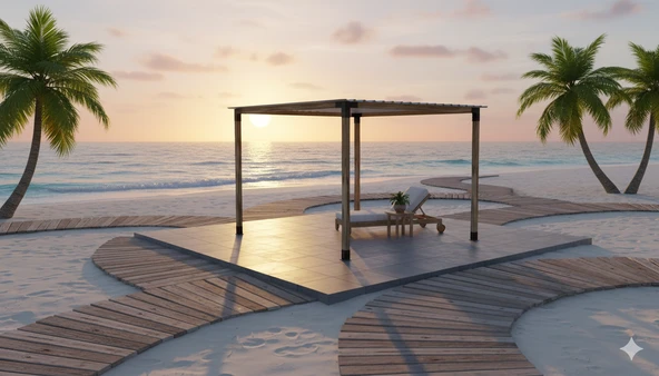iAhşap Pergola Braket Seti 4 Ana Direkli Üstü Izgaralı Eğimli Trapez Sac | Ebat-2.4 x 3 Metre (Yükseklik 250 Cm) ürün görseli 1