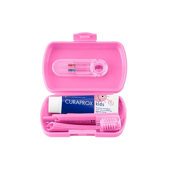 Curaprox Çocuk Seyahat Seti Pembe - Resim 2