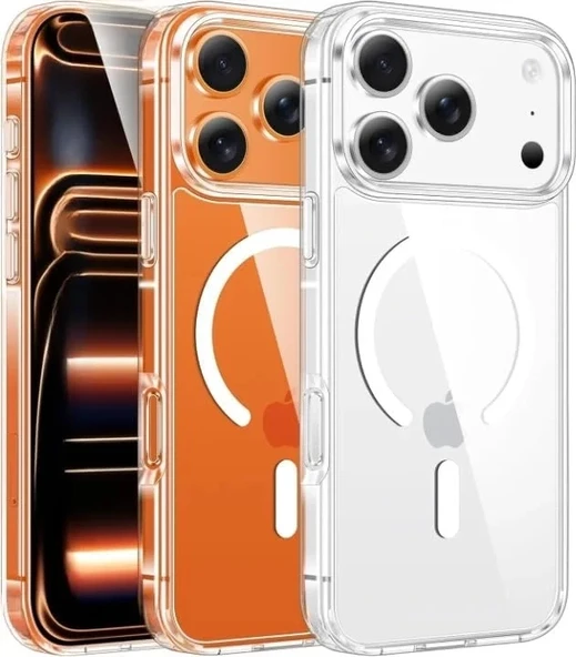 İphone 17 Pro Max Magsafe Sert Şeffaf Telefon Kılıfı ürün görseli 1