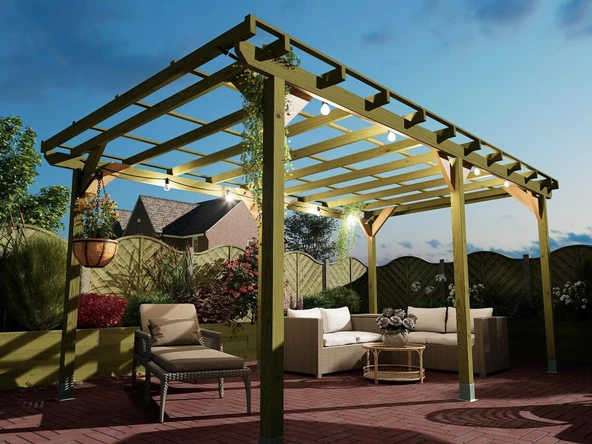 iAhşap Veranda Ahşap Pergole Veranda Kamelya p4 | Ebat-3x5.4 METRE ürün görseli 1