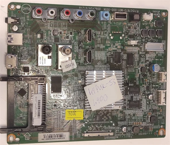 PHILIPS 49PUK4900/12 ANAKART 705TQFPL206 715G7673-M0E-000-005T TPT490U2 EQYSHM.G REV:SC1C ürün görseli 1