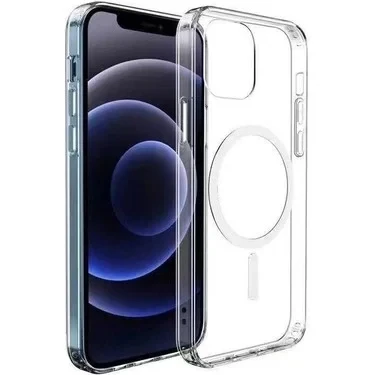 İphone 12 - 12 Pro Magsafe Sert Şeffaf Telefon Kılıfı ürün görseli 1